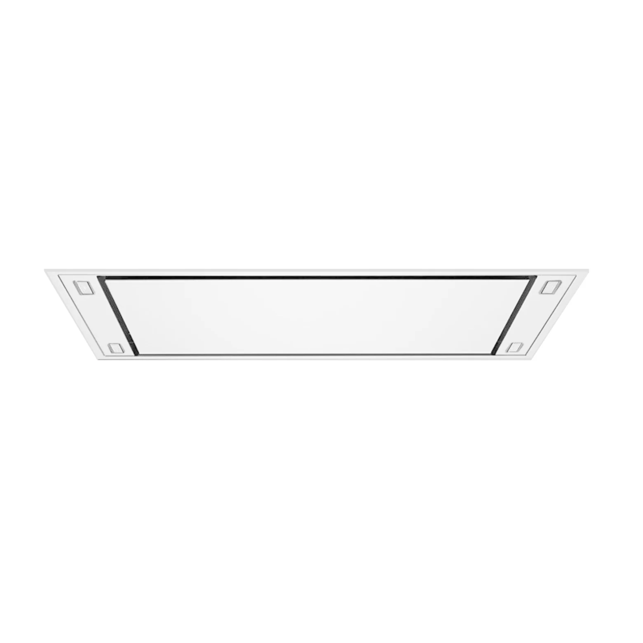 Victory Horizon Matte White Flush Mount Ceiling Range Hood with Dimmable LED Lights - Modern Kitchen Ventilation for Home Cooking & Smoke Removal