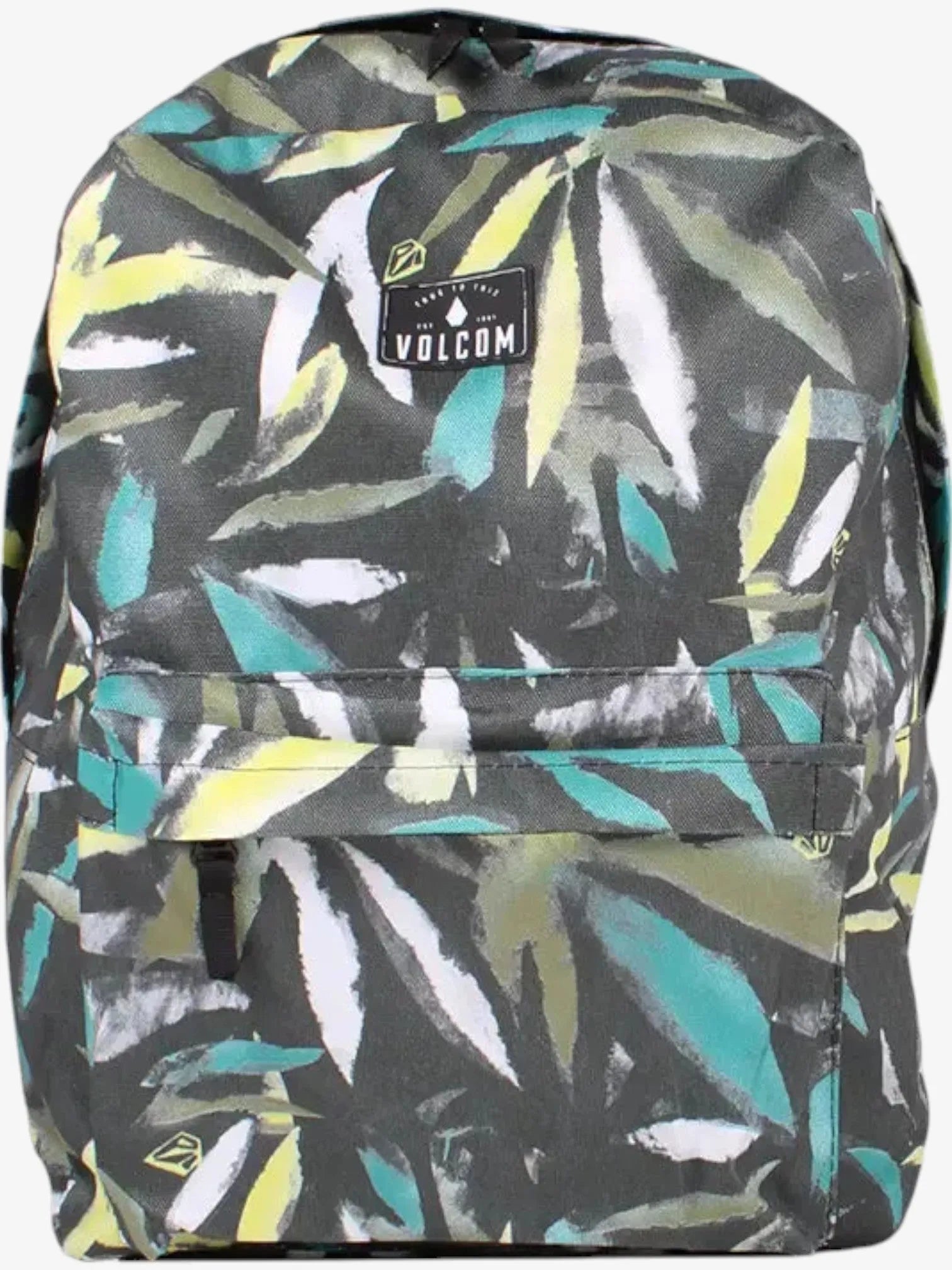 Volcom Multi Print 24L Backpack - Green & Yellow Waterproof Hiking Daypack for School, Travel & Outdoor Adventures