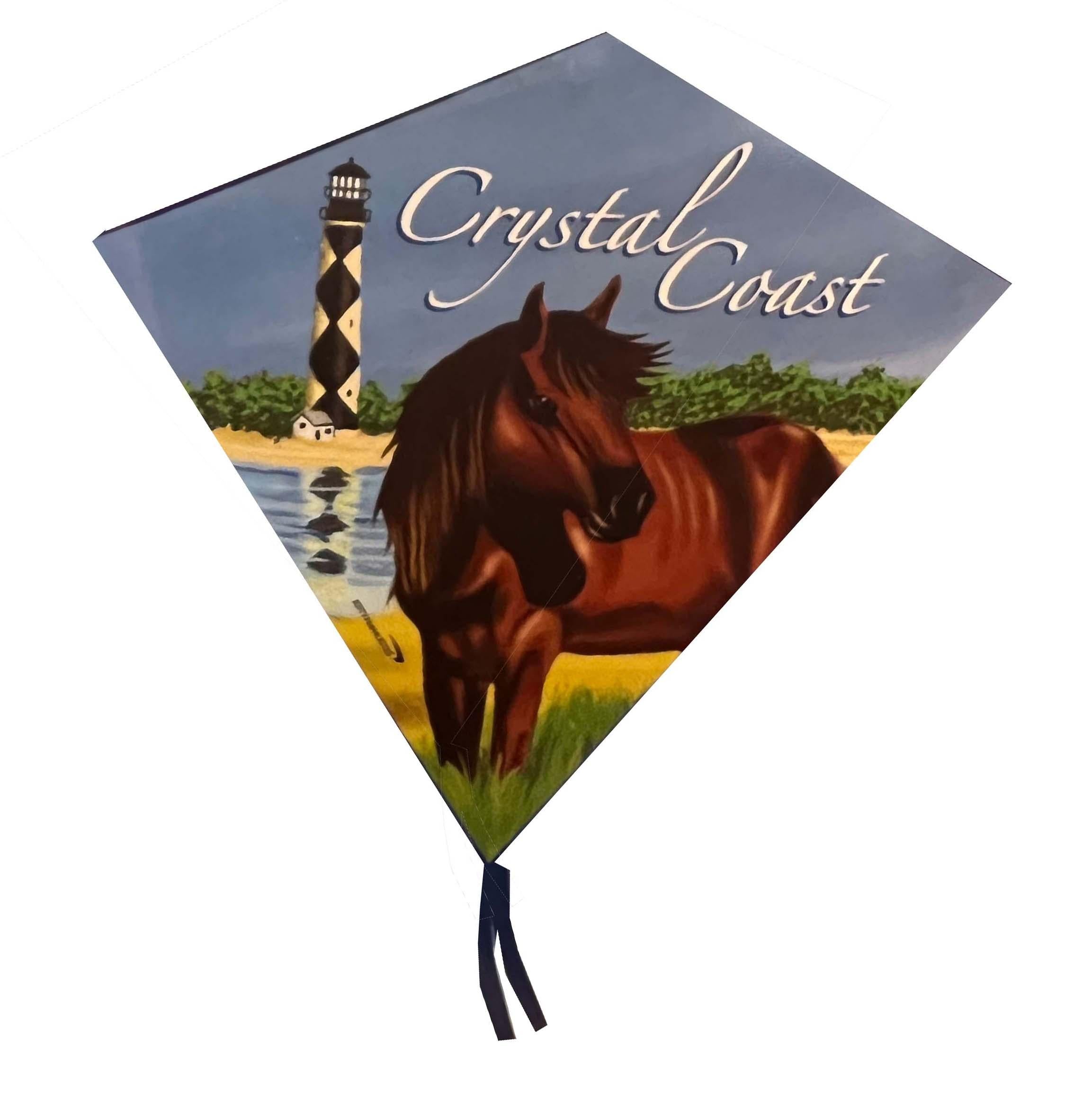 Crystal Coast Nylon Diamond Kite - Premium Outdoor Kite for Beach, Park & Family Fun - Durable Flying Kite for Kids & Adults - Perfect for Windy Days & Summer Activities