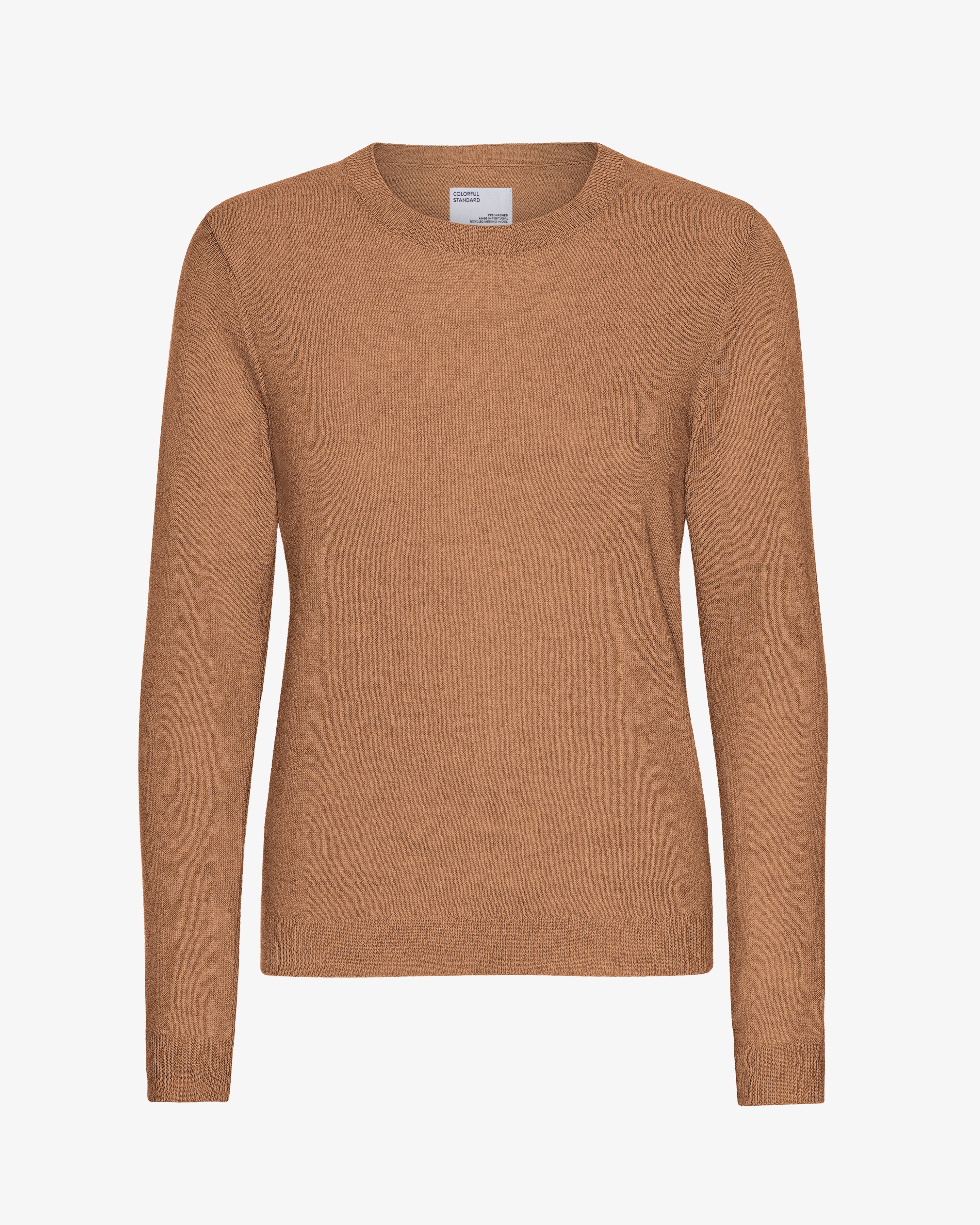 Women's Lightweight Merino Wool Crew Neck Sweater in Sahara Camel - Perfect for Travel, Work & Casual Outfits