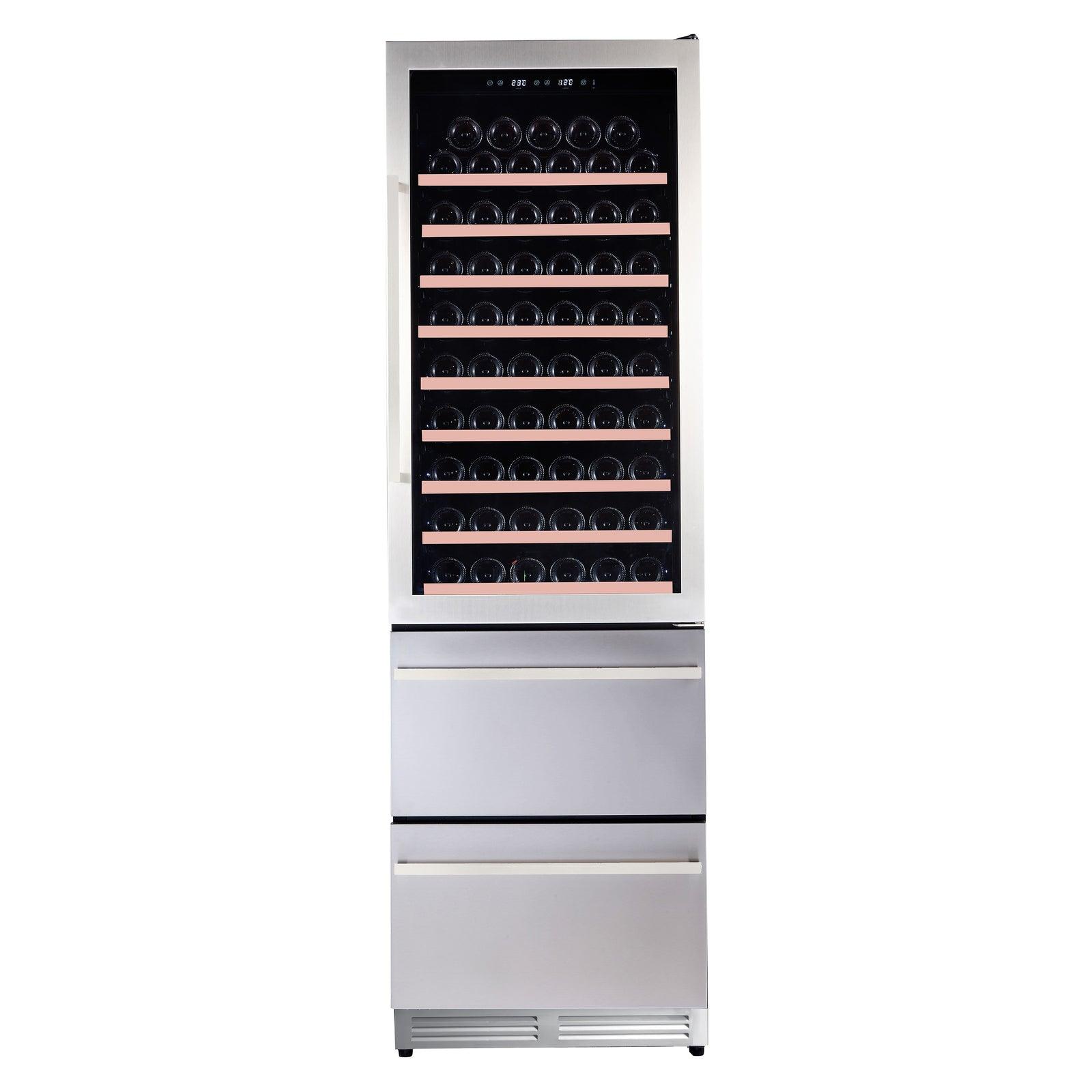 Avanti WCDD108E3S 108 Bottle Elite Series Dual Zone Wine Cooler Refrigerator - Perfect for Home Bars, Restaurants, and Wine Cellars