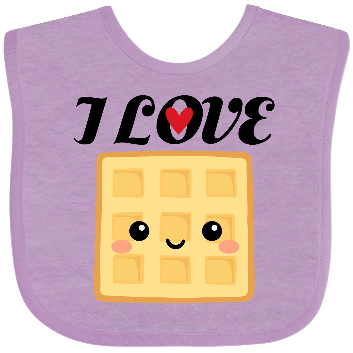 Inktastic Waffle Lover I Love Waffles Baby Bib - Soft Cotton Drool Bib for Infants & Toddlers - Perfect for Breakfast, Brunch & Family Mealtime