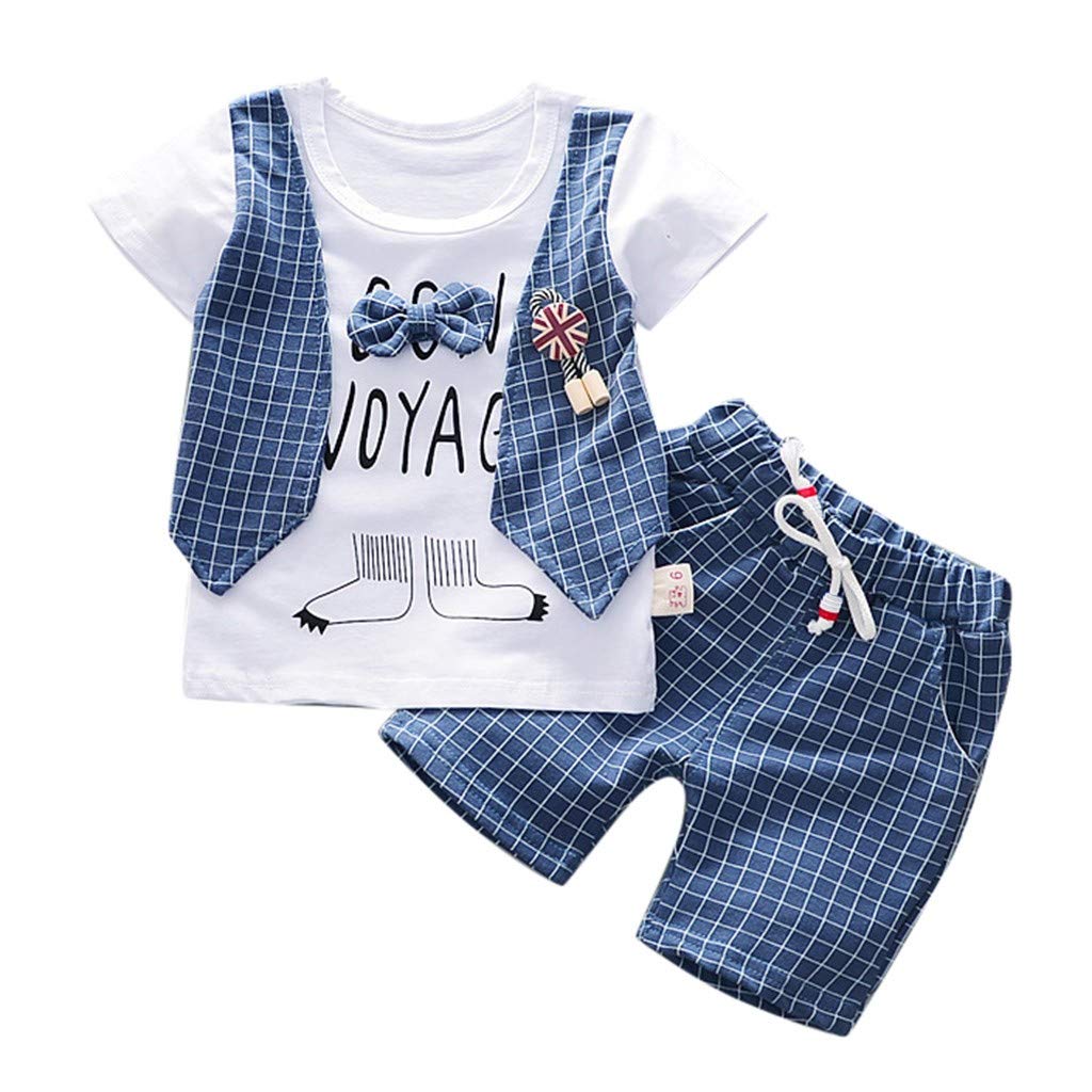Toddler Boy Suit Set - Rose Print T-Shirt & Shorts 18M-6Y for Party Outfits