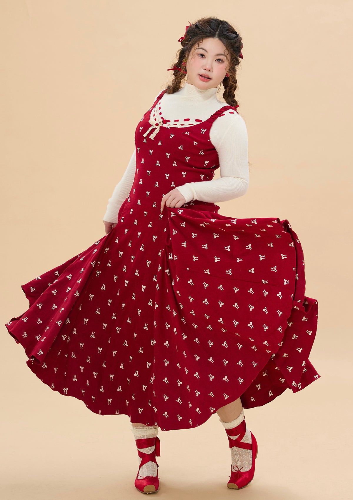 Stylish Curve & Plus Size Strawberry Print Office Dress for Women - Perfect for Work, Business Meetings & Professional Events