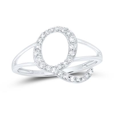 10K Gold Initial Letter Q Ring for Women - 1/5 CTW Diamond Accent - Elegant Personalized Jewelry Gift for Her - Perfect for Birthdays, Anniversaries & Special Occasions