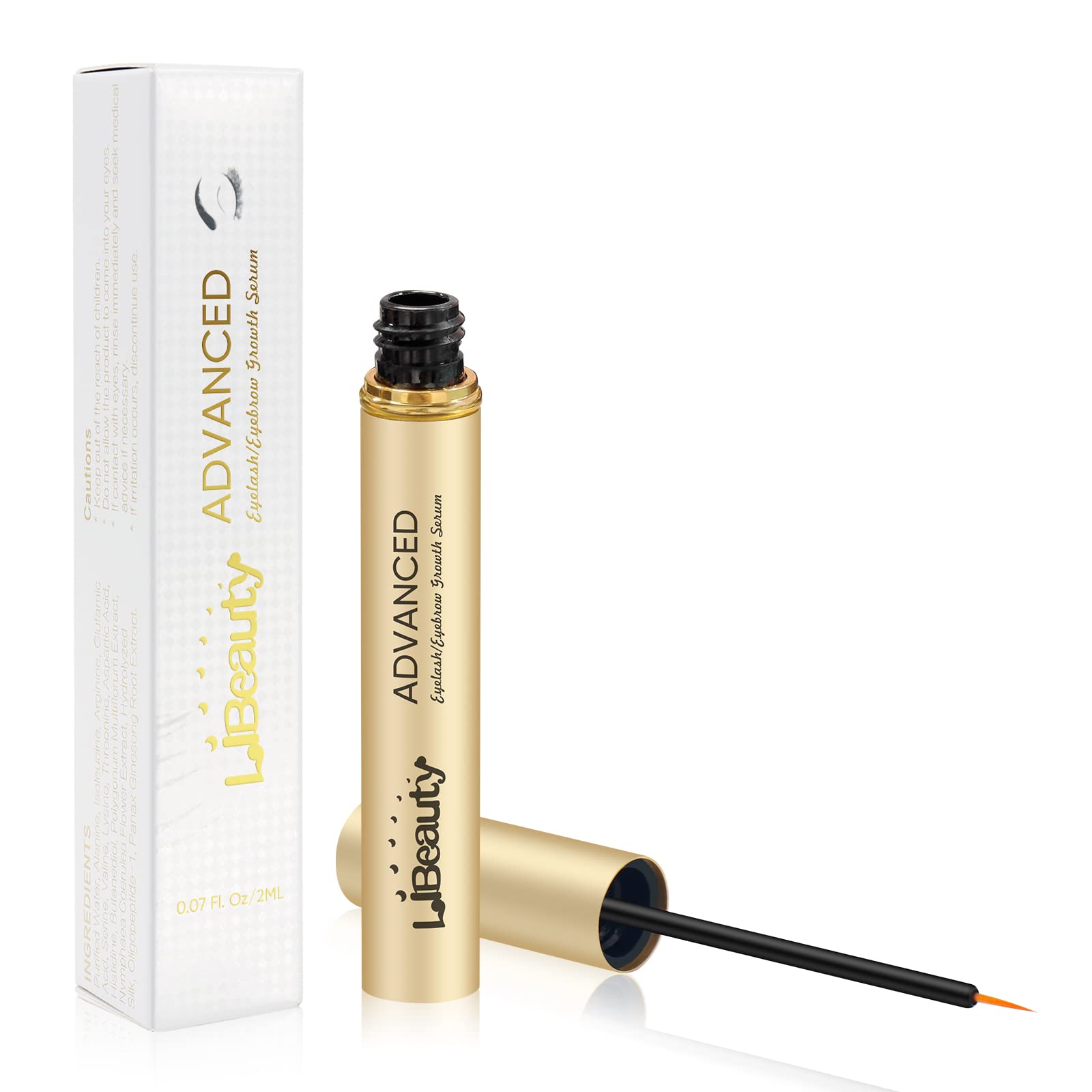 Libeauty Eyelash Growth Serum with Natural Ingredients - Grande Lash Essence for Longer, Thicker & Fuller Lashes (2ml) | Safe for Daily Use & Perfect for Enhancing Natural Beauty