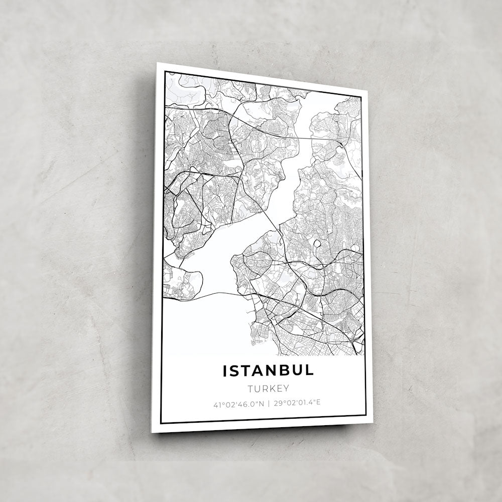 Handcrafted Istanbul Map Glass Art - Stunning Home Decor for Living Room, Office & Gifts