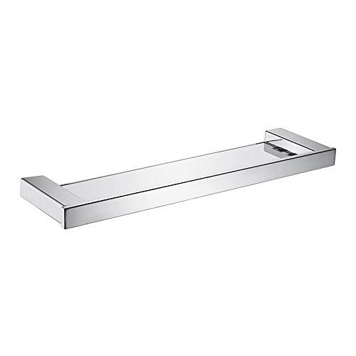 Premium Glass Shower Shelf - Wall Mounted Bathroom Organizer with Square Tier Design - Perfect for Shampoo, Soap & Toiletries Storage - Ideal for Modern Bathrooms & Spa Showers