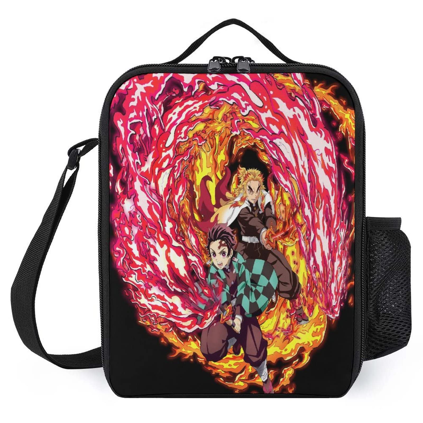 Anime Insulated Lunch Bag with Adjustable Shoulder Strap - Reusable Thermal Lunch Box Tote for Kids, School, Work, Picnic & Travel (25x20x8cm) - Perfect for Bento, Meal Prep & Outdoor Activities