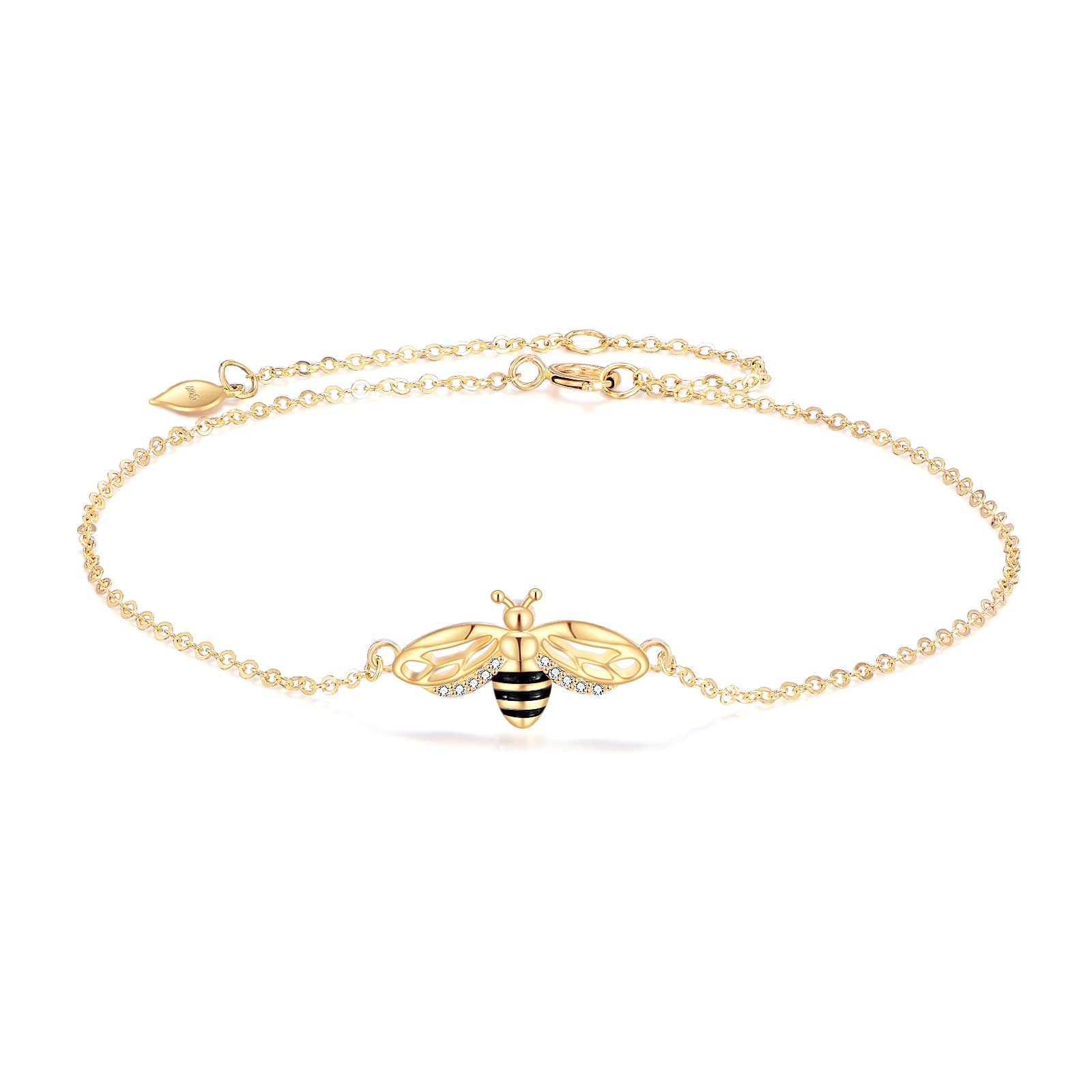 14k Yellow Gold Bee Pendant for Women - Elegant Jewelry Gift for Her, Perfect for Birthdays & Anniversaries