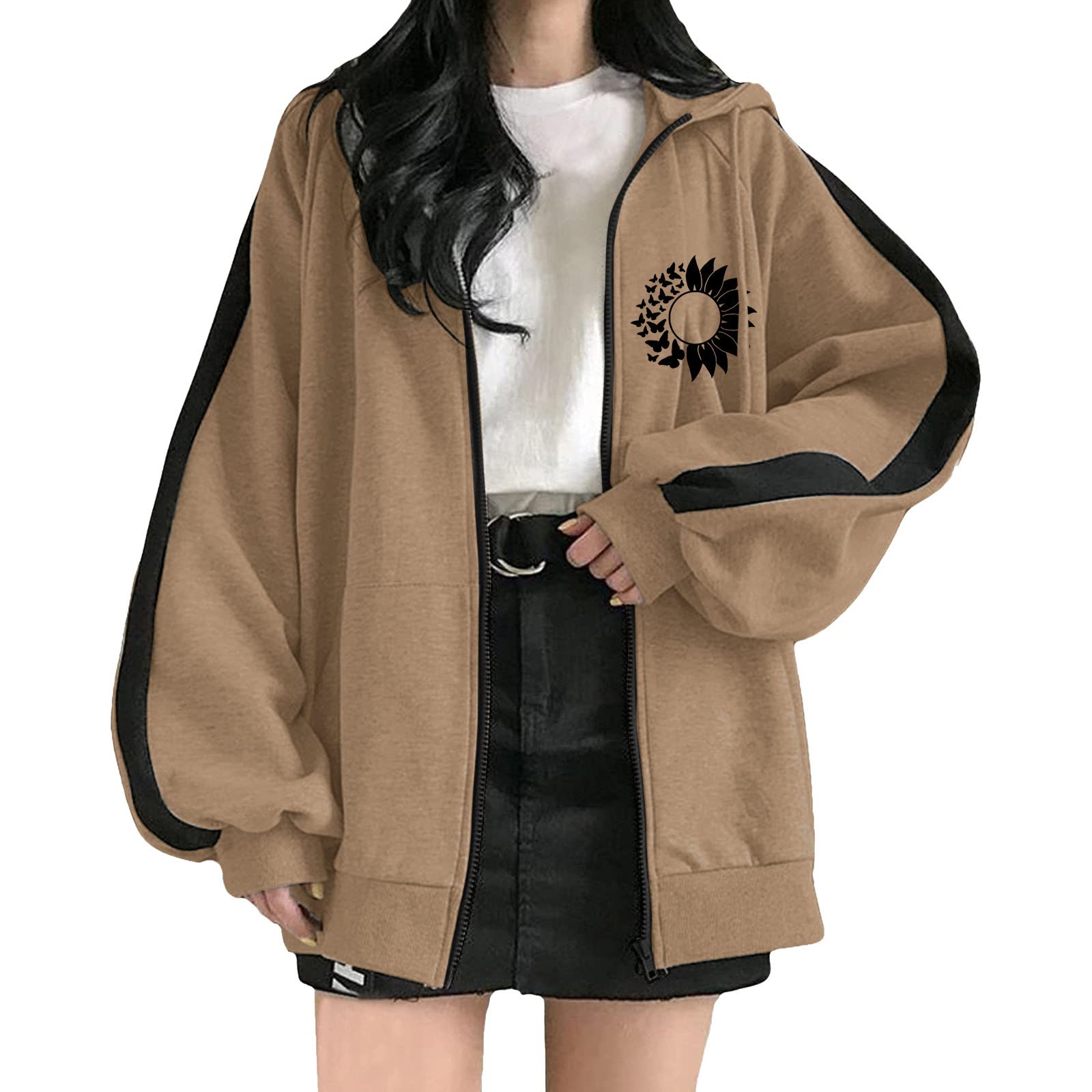 Women's Zip Up Hoodie - Soft Pullover Sweater, Comfy Plus Size Sweatshirts for Casual Wear & Halloween Outfits | Cozy Fall Fashion, Lounge & Streetwear