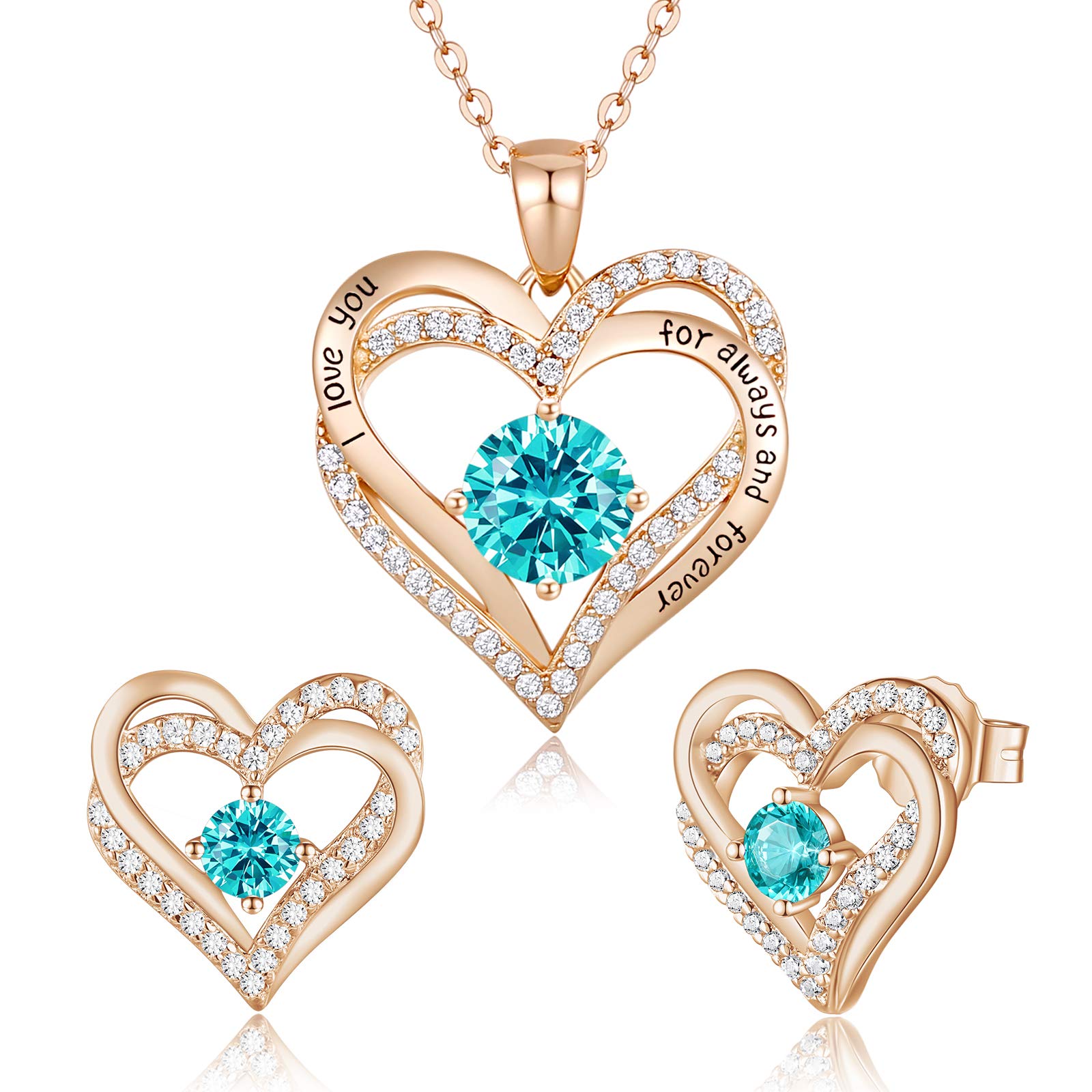 925 Sterling Silver Heart Necklace & Earrings Set for Women - Elegant Jewelry Gift for Anniversary, Birthday, Christmas - Perfect for Date Nights, Parties & Special Occasions