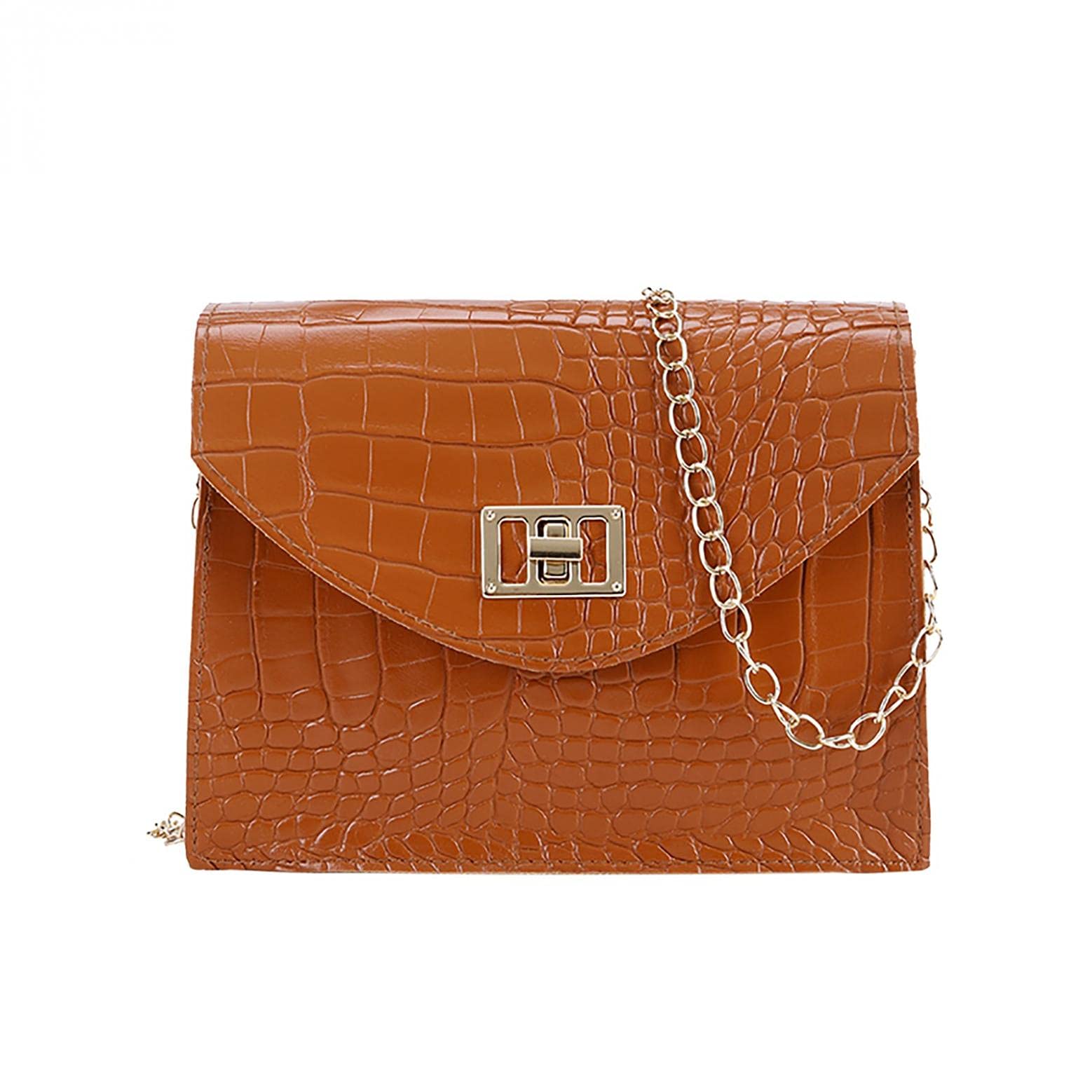 PATOPO Women's Messenger Bag - Stylish Crossbody Purse with Metal Buckle Chain, Shoulder Bag & Clutch for Daily Use, Work, Travel & Shopping