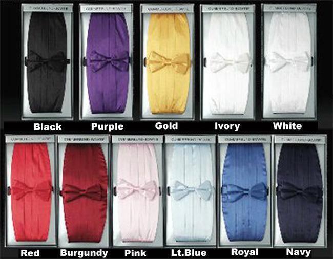 Elegant Men's Cummerbund & Bow Tie Set - Formal Black Tuxedo Accessories for Weddings, Prom & Special Events