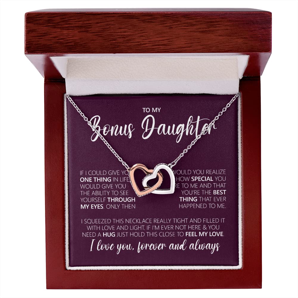 Stepdaughter Necklace Gift from Stepmom - Heartfelt Jewelry for Bonus Daughter, Adopted Daughter & Unbiological Mom - Perfect Birthday & Christmas Present for Stepdaughters - Ideal for Special Occasions & Mother-Daughter Bonding Moments