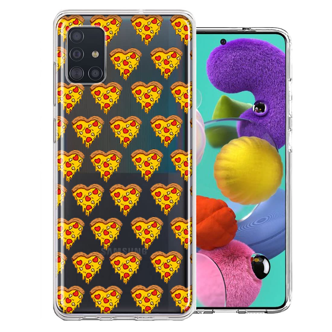 Samsung Galaxy A51 Pizza Hearts Case - Stylish Polka Dots Design for Daily Use
