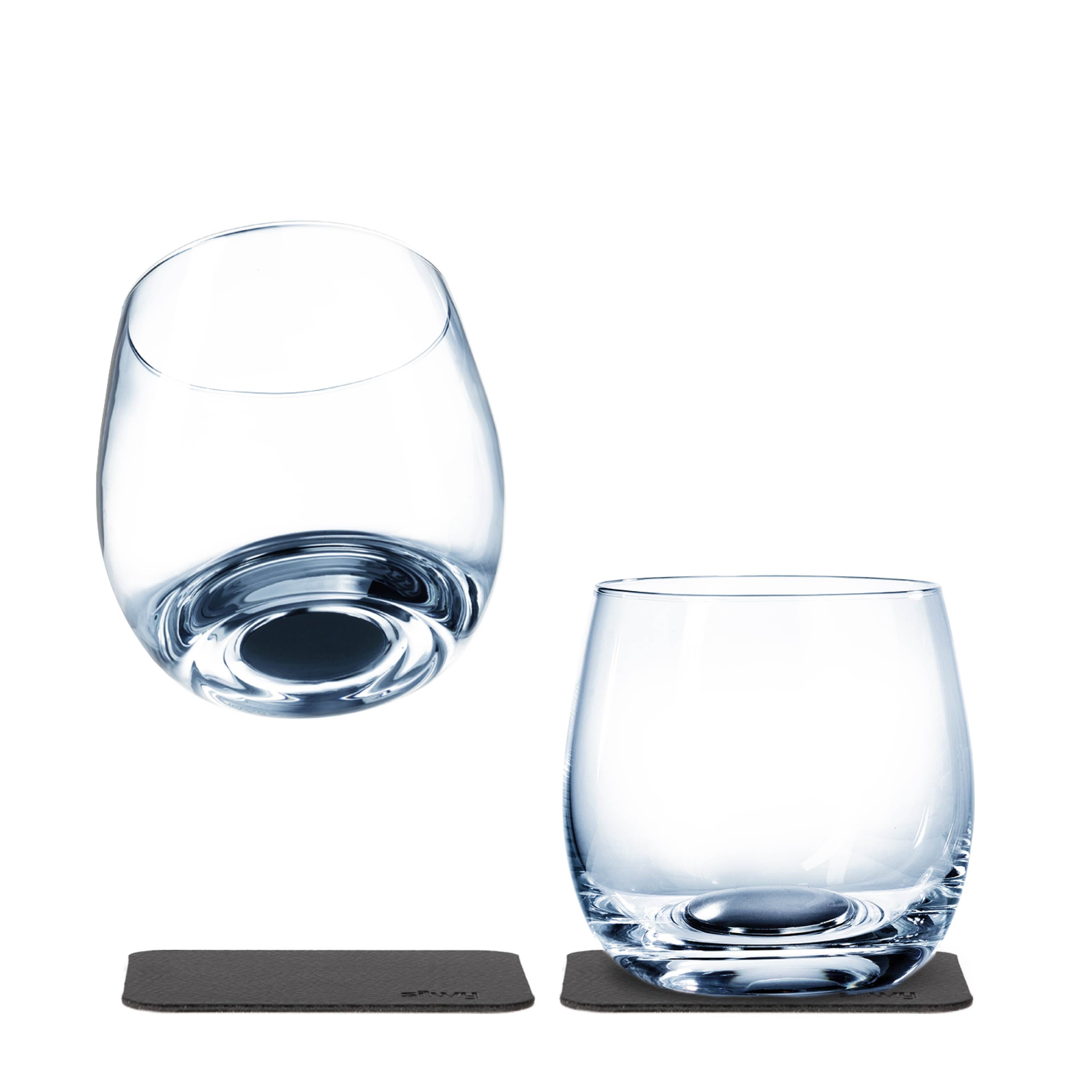 Premium Crystal Whisky Glasses with Magnet Base - Elegant Barware for Home, Parties & Gifts