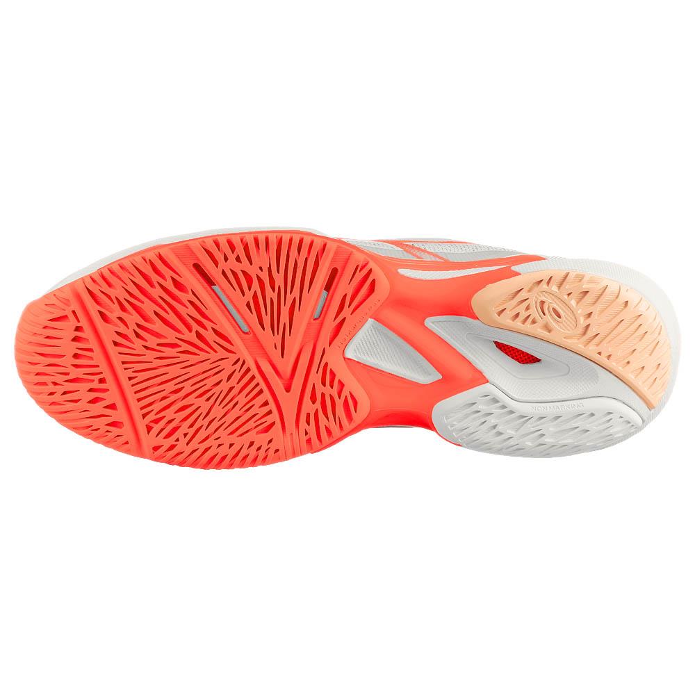 ASICS Women's Solution Speed FF 3 Tennis Shoes - White/Sun Coral | Lightweight Performance Court Shoes for Women | Perfect for Competitive Matches & Training