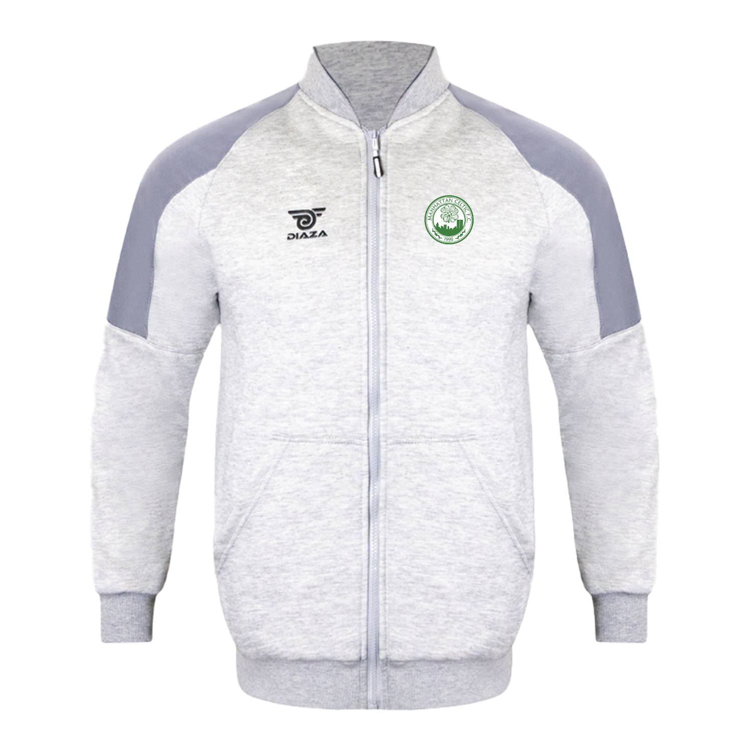 Vintage Manhattan Celtic FC Jacket Grey - Retro Soccer Outerwear for Fans & Street Style
