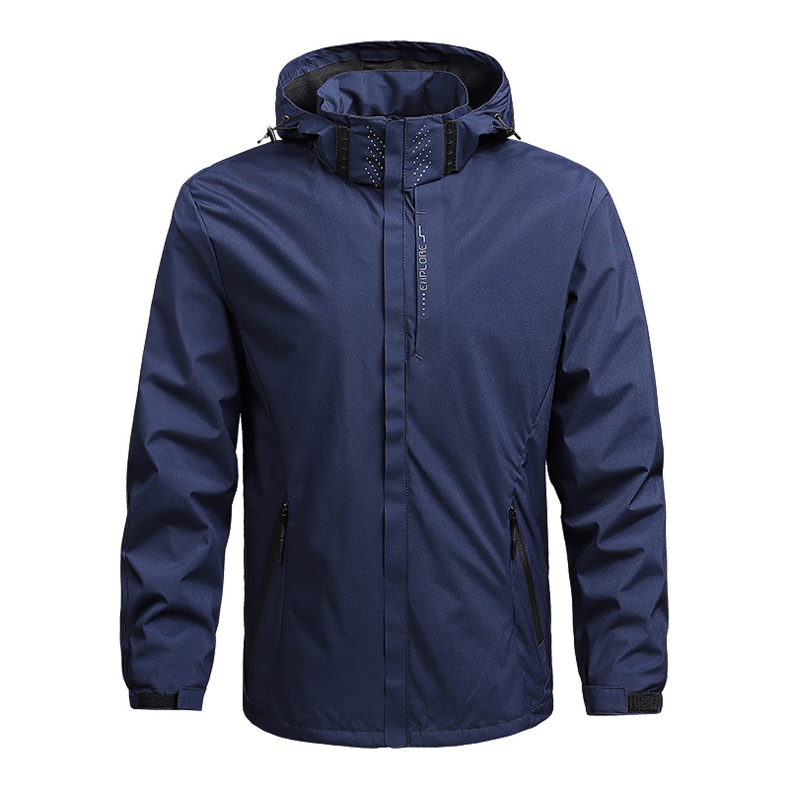 Men's Tactical Windbreaker Jacket - Lightweight Water Resistant Rain Jacket for Outdoor Running, Hiking & Winter Sports