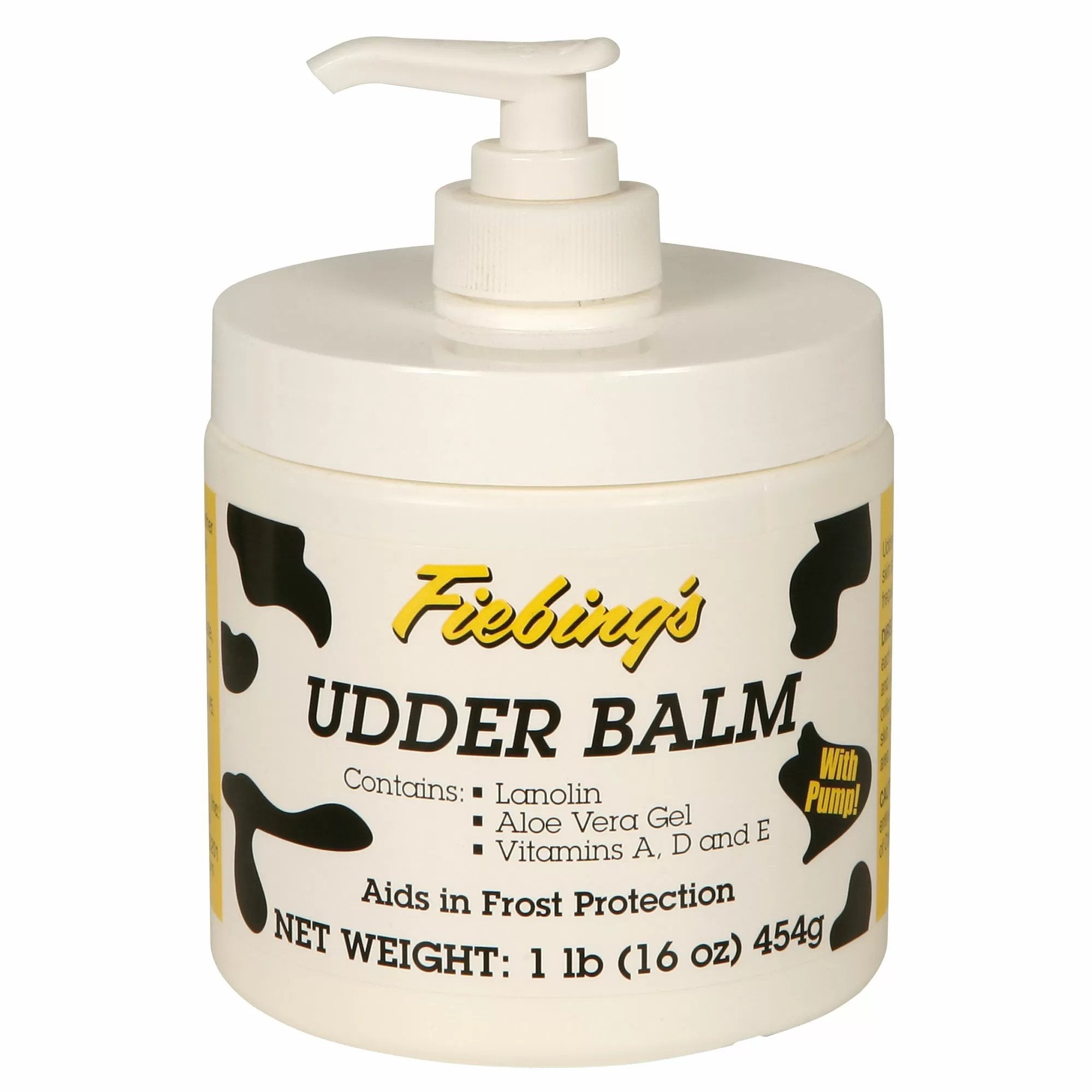 Fiebing's Udder Balm 1 lb with Pump - Moisturizing Cream for Dry, Cracked Skin - Perfect for Farmers, Ranchers & Outdoor Workers