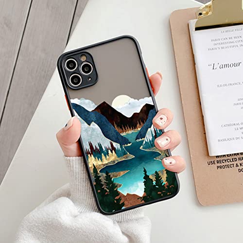 QLTYPRI iPhone 11 Pro Max Case (6.5 inch) - Sunset Mountain Nature Scenery Clear Hard PC Back with Shockproof TPU Bumper | Ultra Slim Protective Cover for iPhone 11 Pro Max | Perfect for Outdoor Adventures, Travel & Daily Use