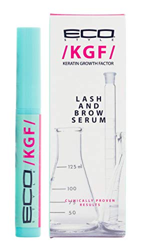 Eco Style Keratin Growth Factor Lash & Brow Serum - 3 Pack | Natural Eyelash & Eyebrow Enhancer for Longer, Thicker Hair | Perfect for Daily Beauty Routine & Special Occasions