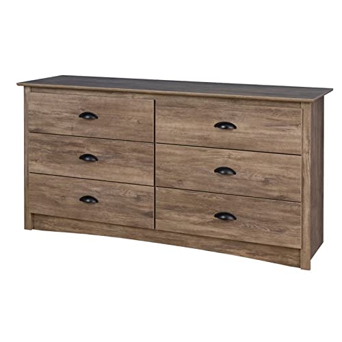 Atlin Designs 6-Drawer Dresser in Drifted Gray - Modern Bedroom Storage Solution for Clothes & Accessories