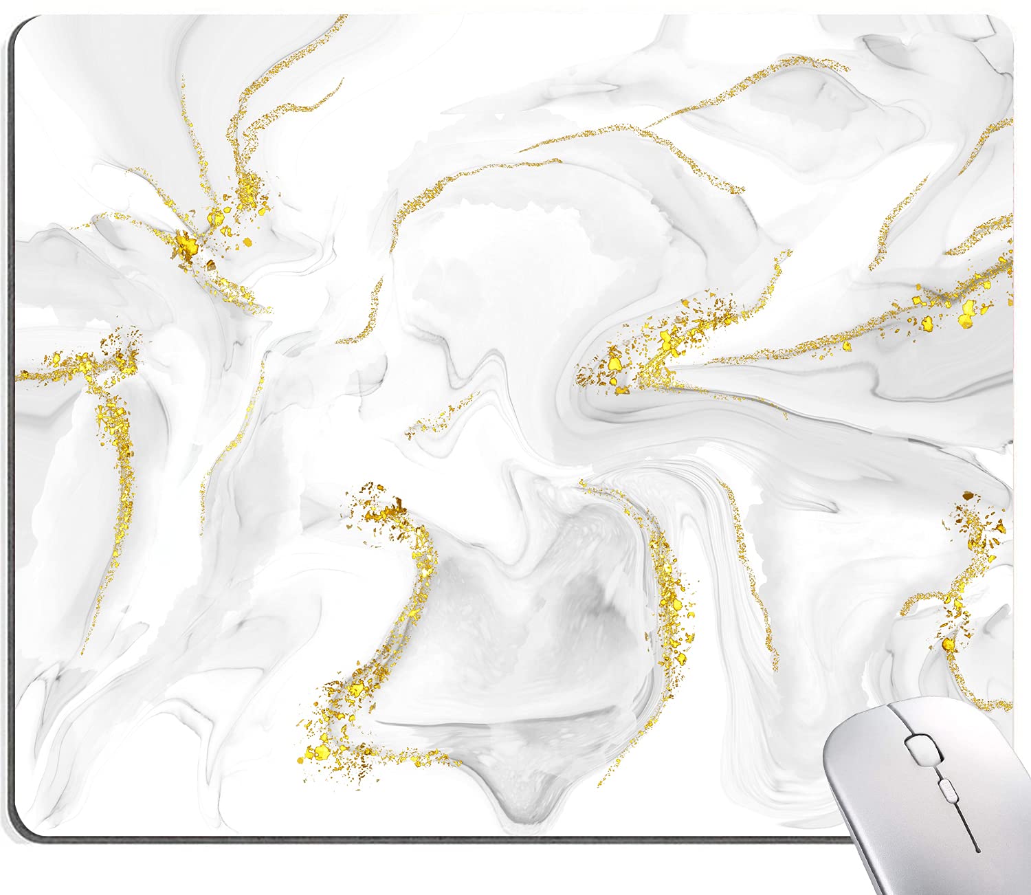 Custom Marble Mouse Pad - Non-Slip Rubber Base, Waterproof Square Mousepad for Office & Laptop (9.5