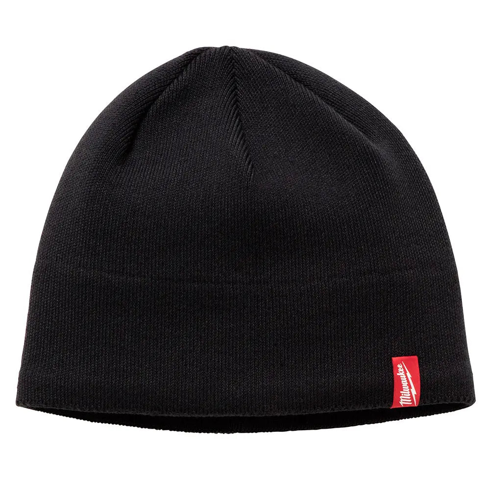 Milwaukee 502B Fleece Lined Knit Beanie Hat for Men & Women - Warm Winter Skull Cap in Black - Perfect for Outdoor Activities, Skiing, and Cold Weather Protection
