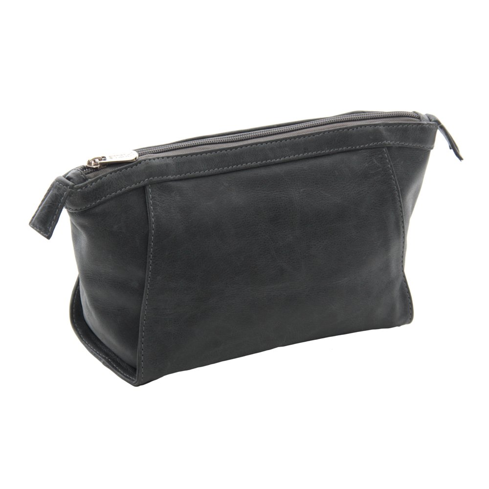 Premium Zippered Travel Kit for Men & Women - Charcoal Gray Organizer Bag for Toiletries, Cosmetics & Essentials - Perfect for Airplane, Gym & Weekend Getaways