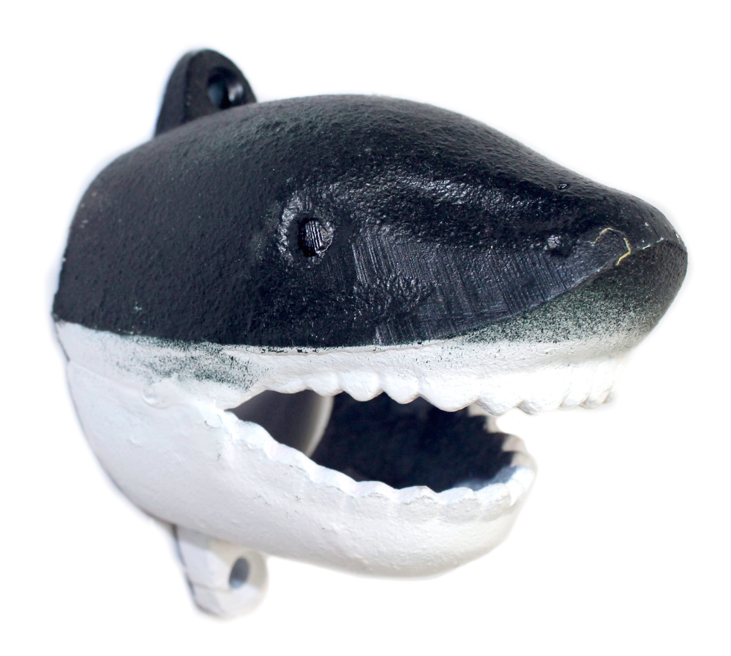 Premium Upper Deck Cast Iron Wall Mounted Shark Bottle Opener - Rustic Bar Decor for Home, Man Cave, or Outdoor Kitchen - Perfect for Opening Beer Bottles at Parties & BBQs