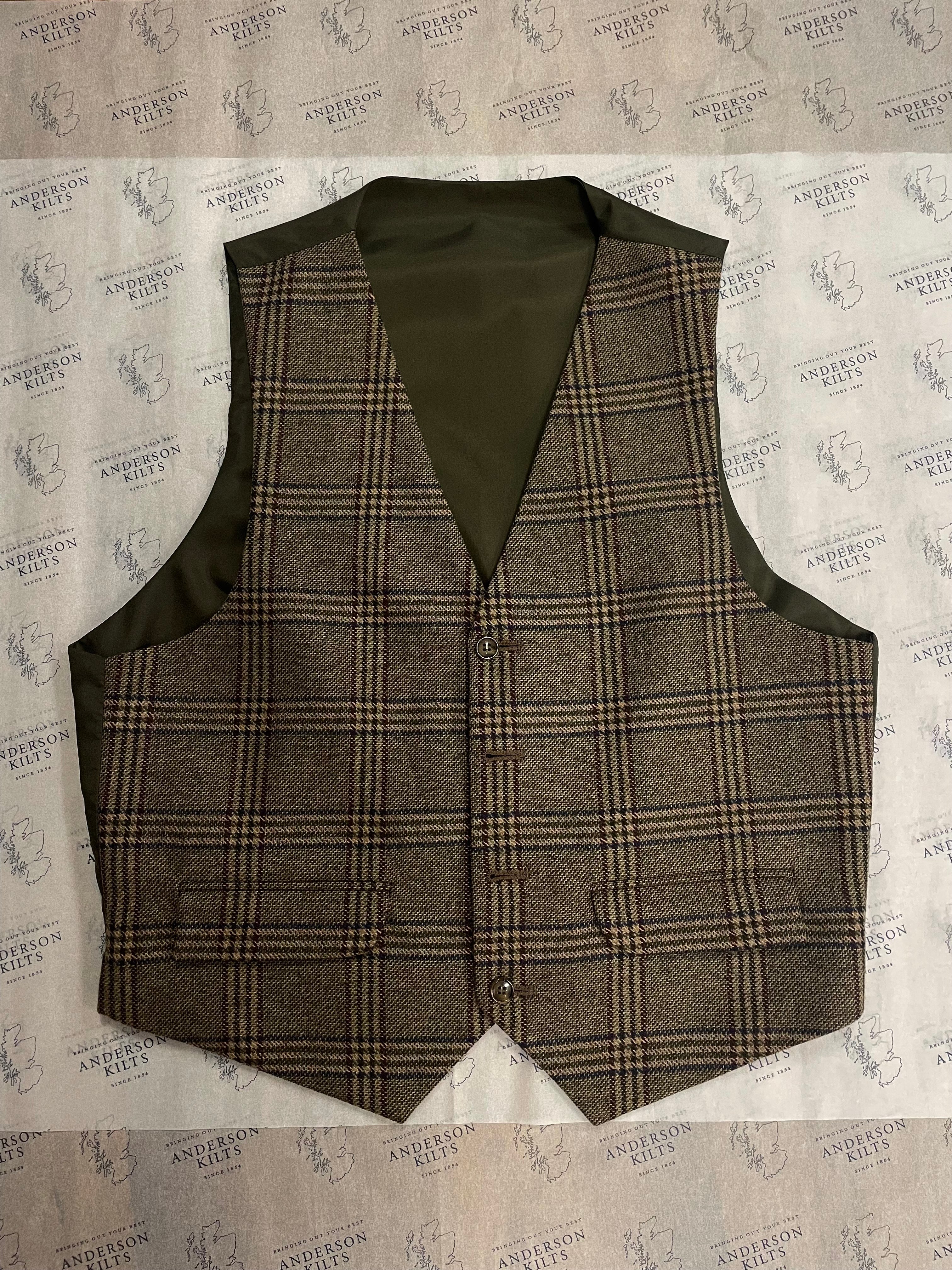 Stylish Men's 4-Button Argyle Waistcoat Vest Size 42 Regular - Perfect for Weddings, Office Wear & Formal Occasions