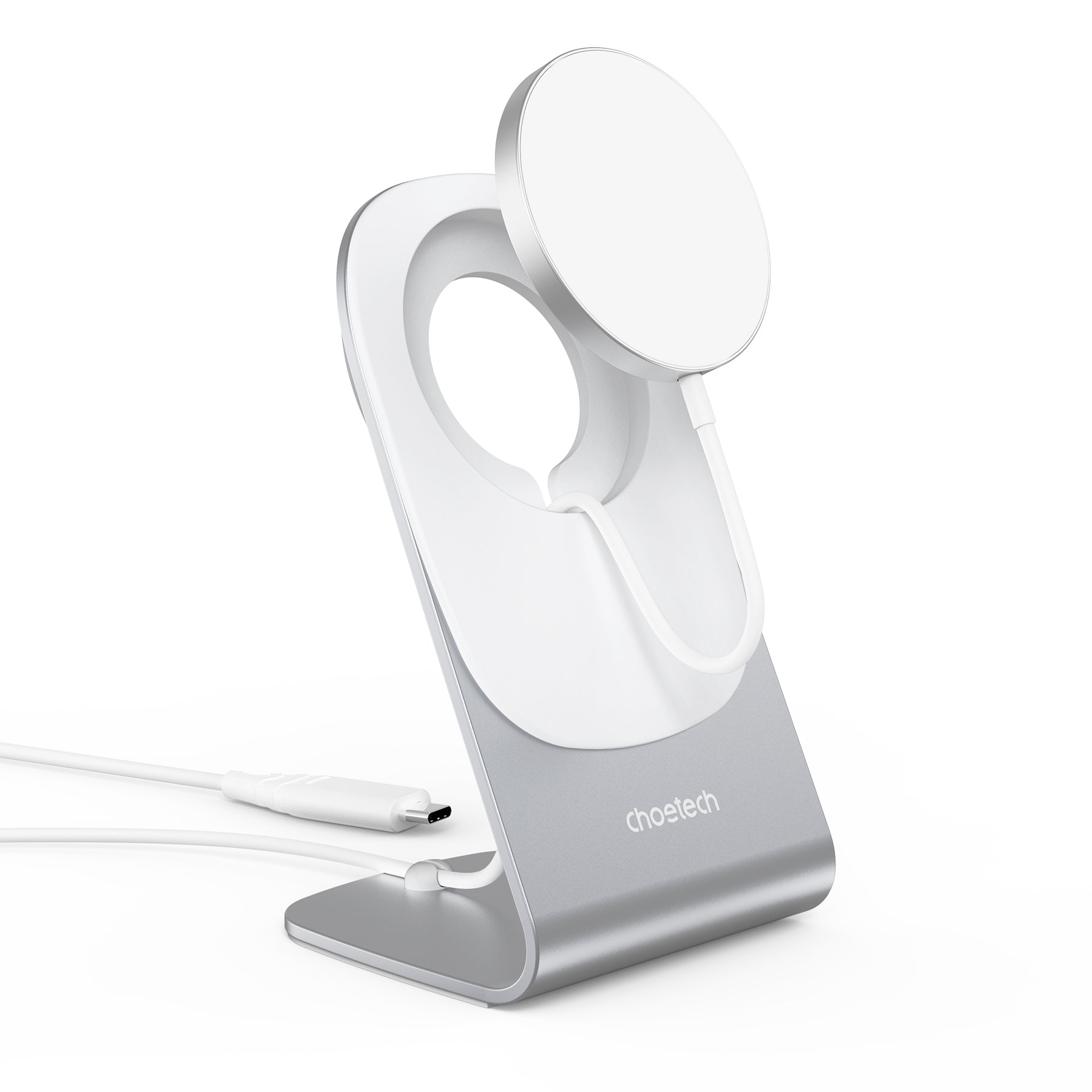 Magnetic Wireless Charger Stand for iPhone - Fast MagSafe Charging Pad with 5ft Cable | Perfect for Home, Office & Nightstand Use