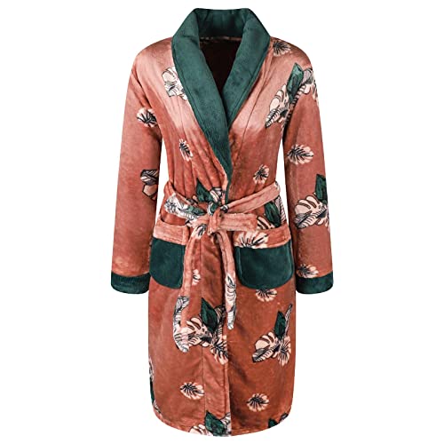 Women's Flannel Velvet Pajama Set with Robe - Warm Winter Nightwear for Women, Cozy Home Wear Suit - Perfect for Lounging, Sleeping & Relaxing at Home