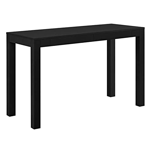 Pemberly Row Contemporary 2 Drawer Black Writing Desk for Home Office, Study & Small Spaces - Modern Computer Desk with Storage