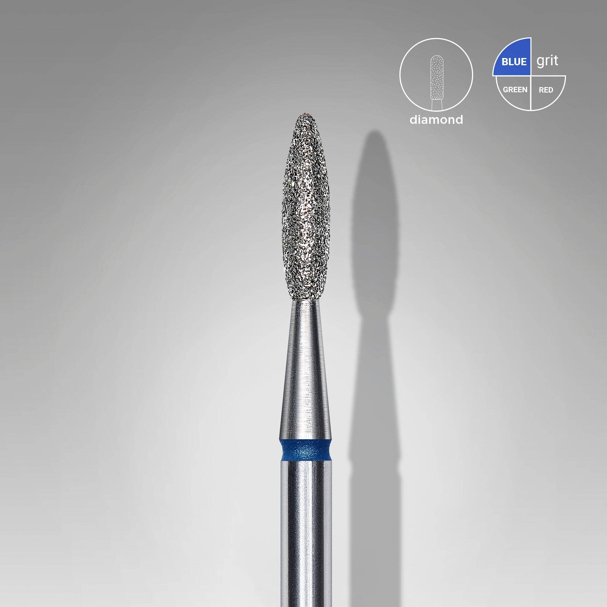 Staleks Diamond Nail Drill Bit Flame Blue 2.1mm - Professional Manicure & Pedicure Tool for Nail Salons & Home Use