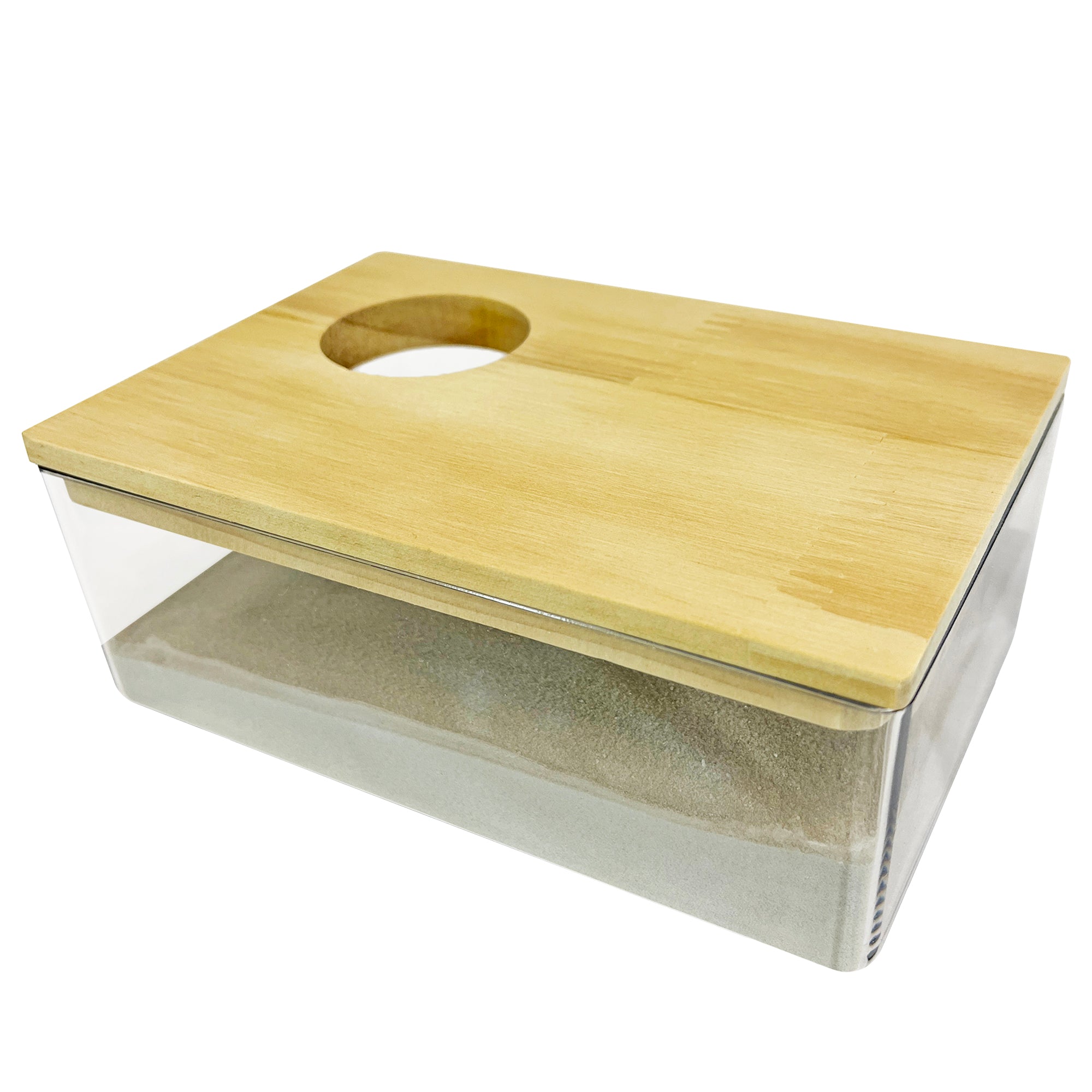 Premium Acrylic Sand Bath for Reptiles & Small Pets - Transparent Habitat for Bearded Dragons, Geckos & Snakes - Ideal for Basking, Digging & Natural Behavior Stimulation