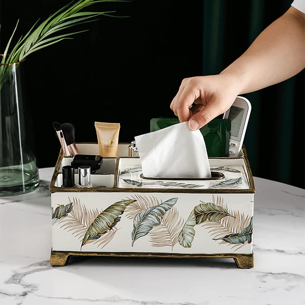 Nordic Remote Control Storage Box - Multi-Function Tissue Holder & Coffee Table Organizer with Luxury Pattern Design for Living Room, Bedroom, and Office Use