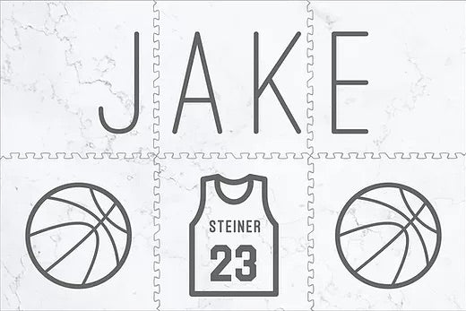 Premium Sprout Playmat - Non-Slip Sports Basketball Design in Marble Pattern | Perfect for Kids' Playroom, Nursery Floor & Indoor Sports Activities