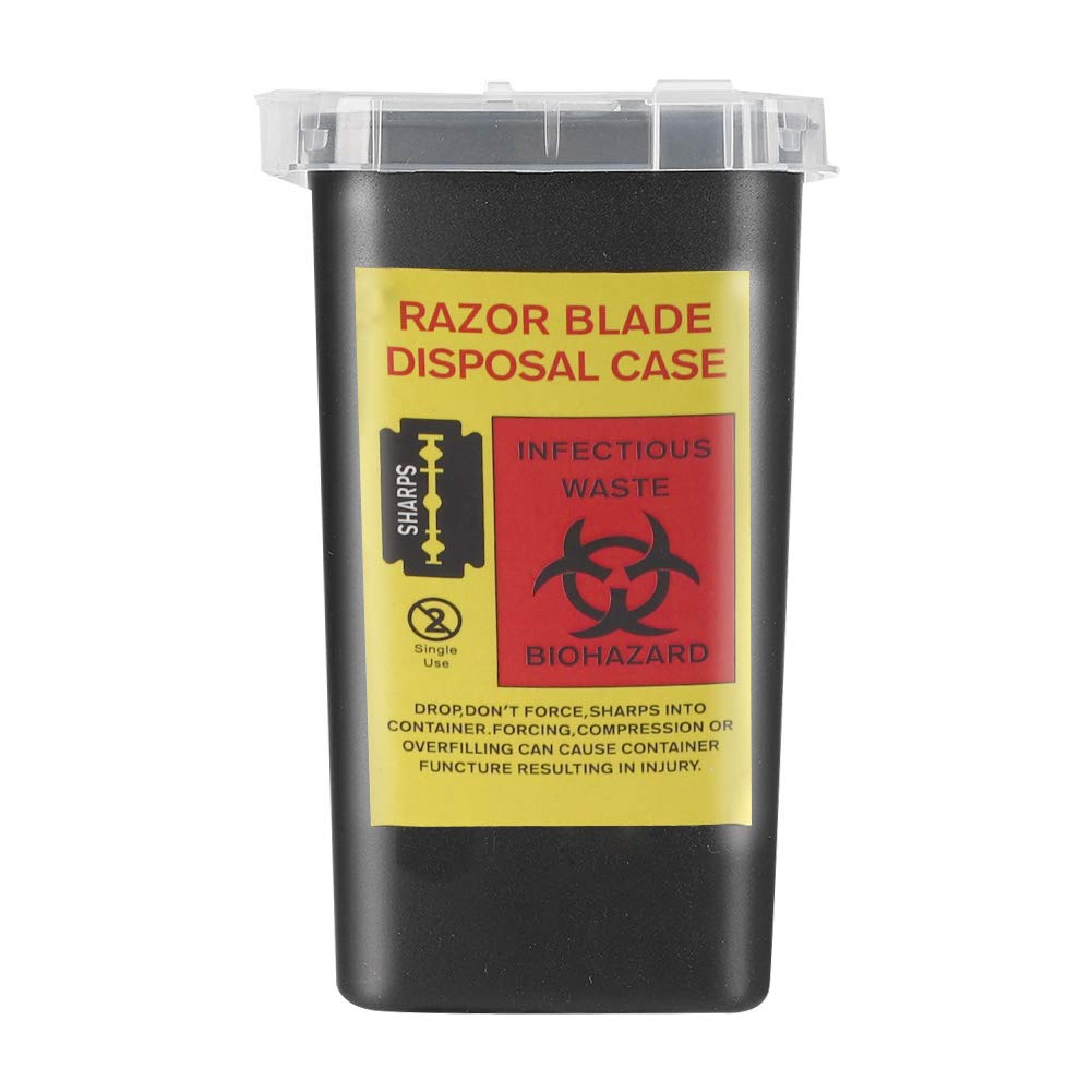 Sharps Container for Needles & Blades - Safe Medical Waste Disposal Bin for Tattoo Supplies, Clinics & Home Use | FDA Compliant Needle Destruction Box (Black)