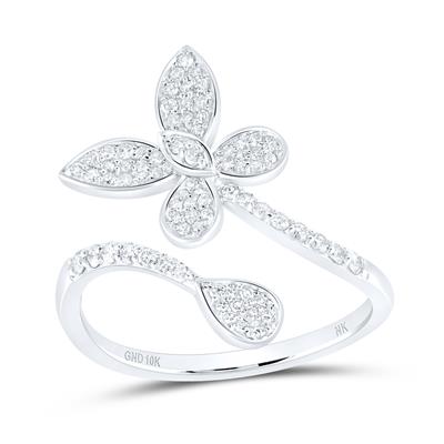 10K Gold Butterfly Ring with 1/3 CTW Diamond - Elegant Jewelry for Women, Perfect for Valentine's Day, Anniversary & Special Occasion Gifts