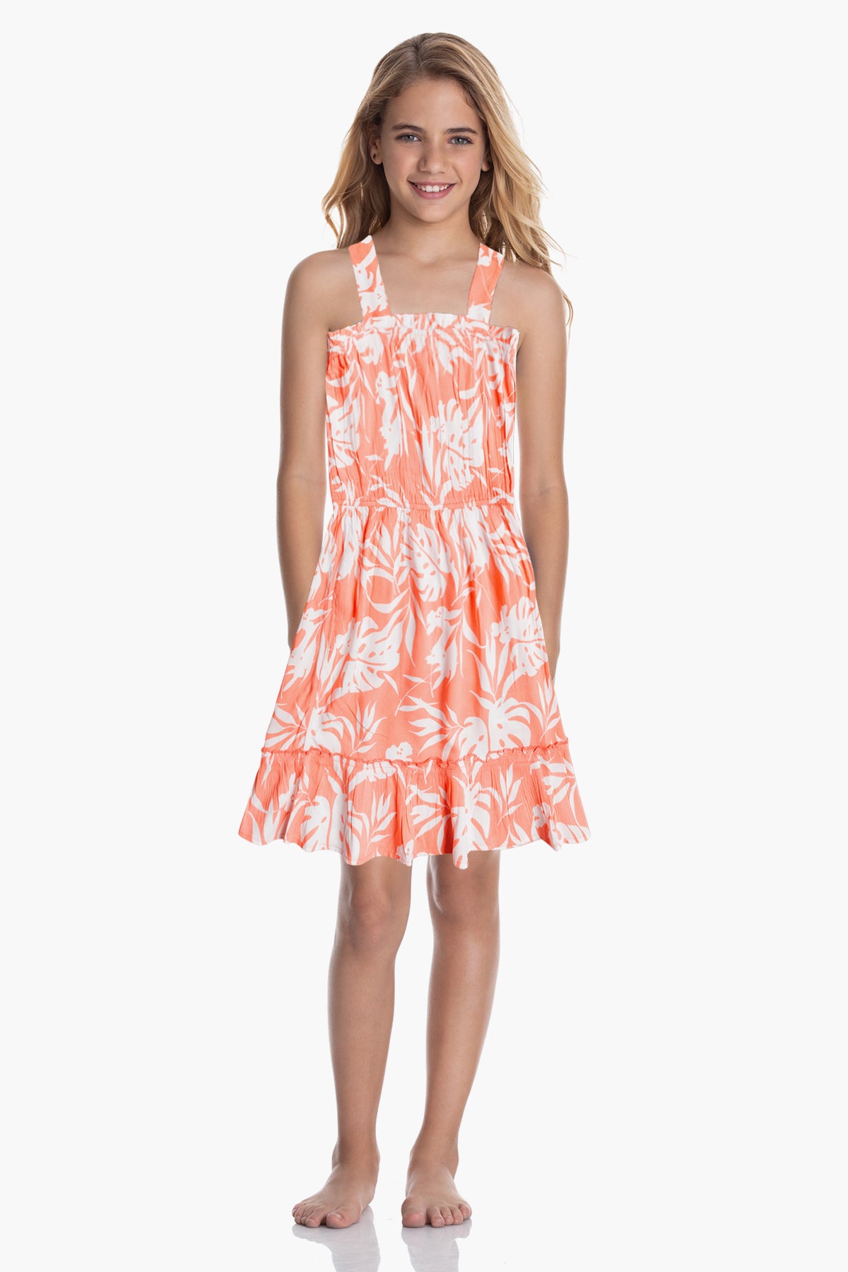 Girls Roxy Clap Your Hands Dress - Cute Summer Floral Sundress for Beach, Party & Playdates