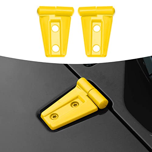 Jeep Wrangler JK & Unlimited Hood Hinge Cover Trim (2007-2017) - 2PC Exterior Decoration Kit in Yellow | Durable Accessories for Off-Road & Customization | Perfect for Jeep Enthusiasts & Outdoor Adventures