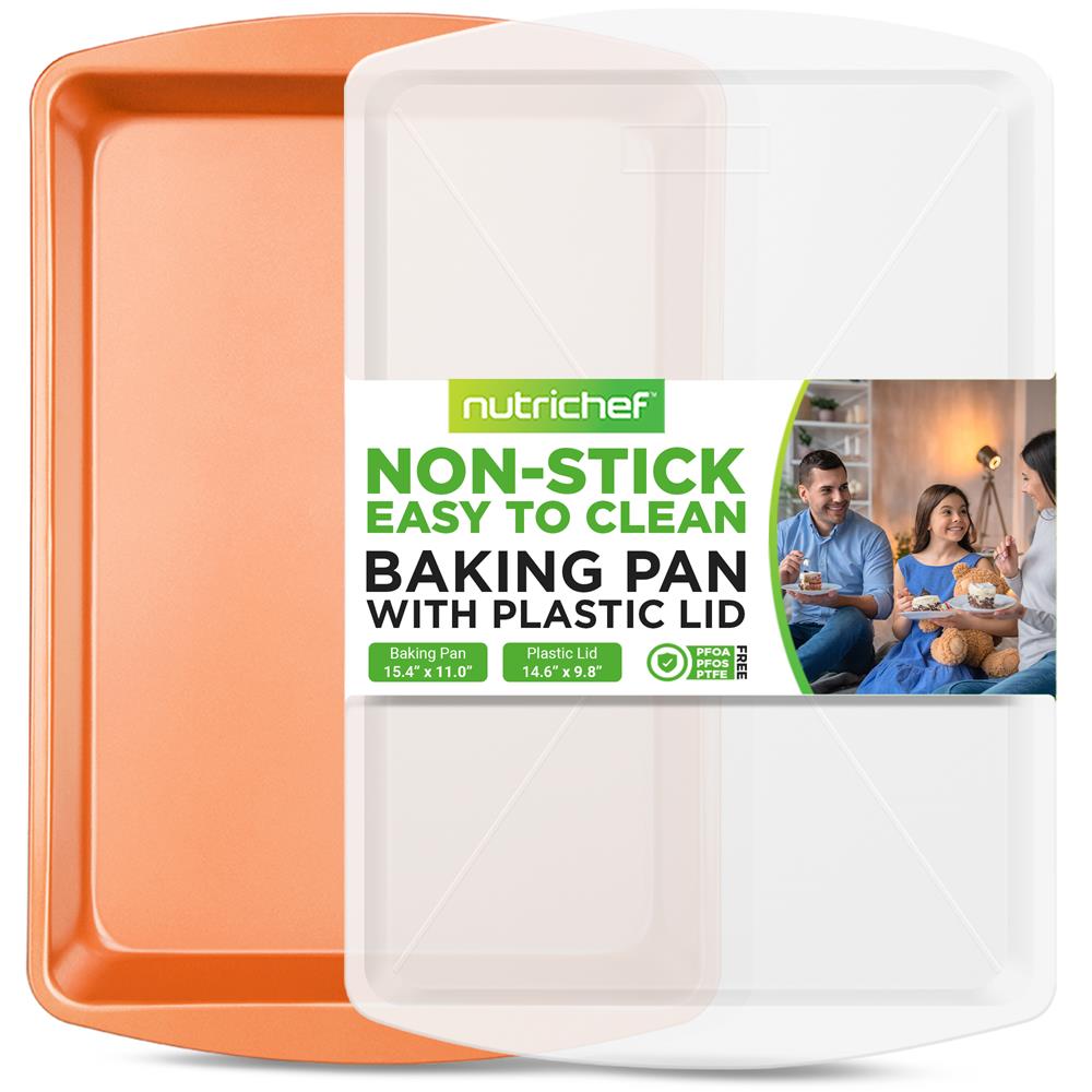 Non-Stick Baking Pan with Lid - 9x13 Inch Rectangular Cake Pan Set for Oven, Perfect for Cakes, Brownies, Lasagna & Meal Prep - Dishwasher Safe & Easy Clean