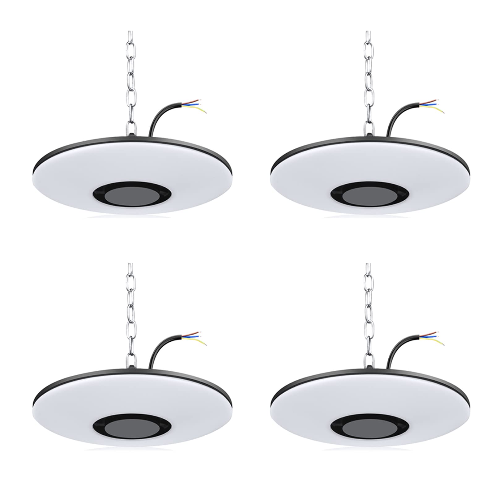 4PCS 100W LED High Bay Lights with Chain - 2250LM 6000K Daylight White, 110V Commercial Hanging Lights for Warehouse, Garage, Factory & Gym - Energy Efficient LED Shop Lighting for Industrial & Commercial Spaces
