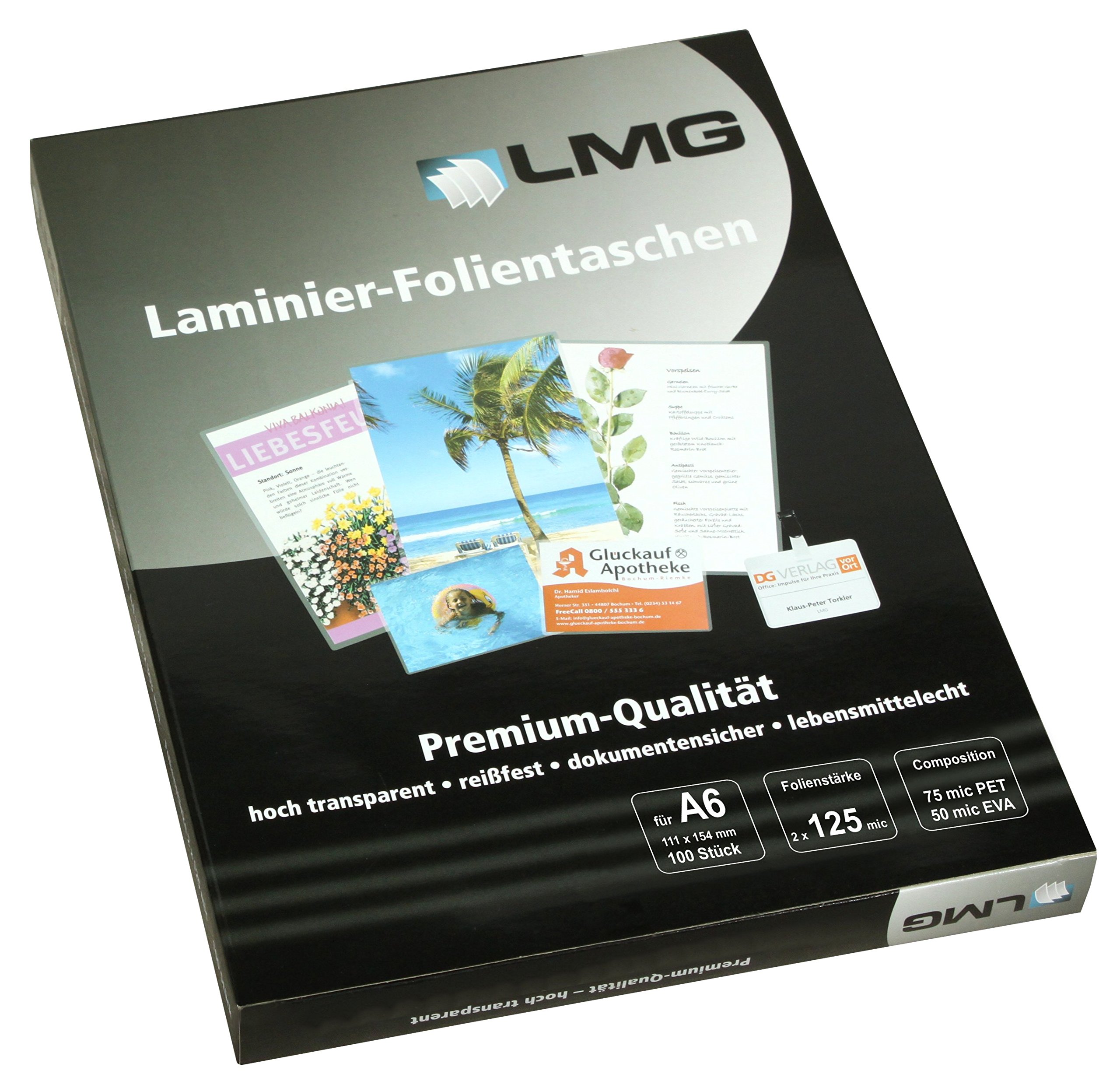 LMG Film 111x154mm A6 125 Micron 100 Sheets for Packaging & Labeling