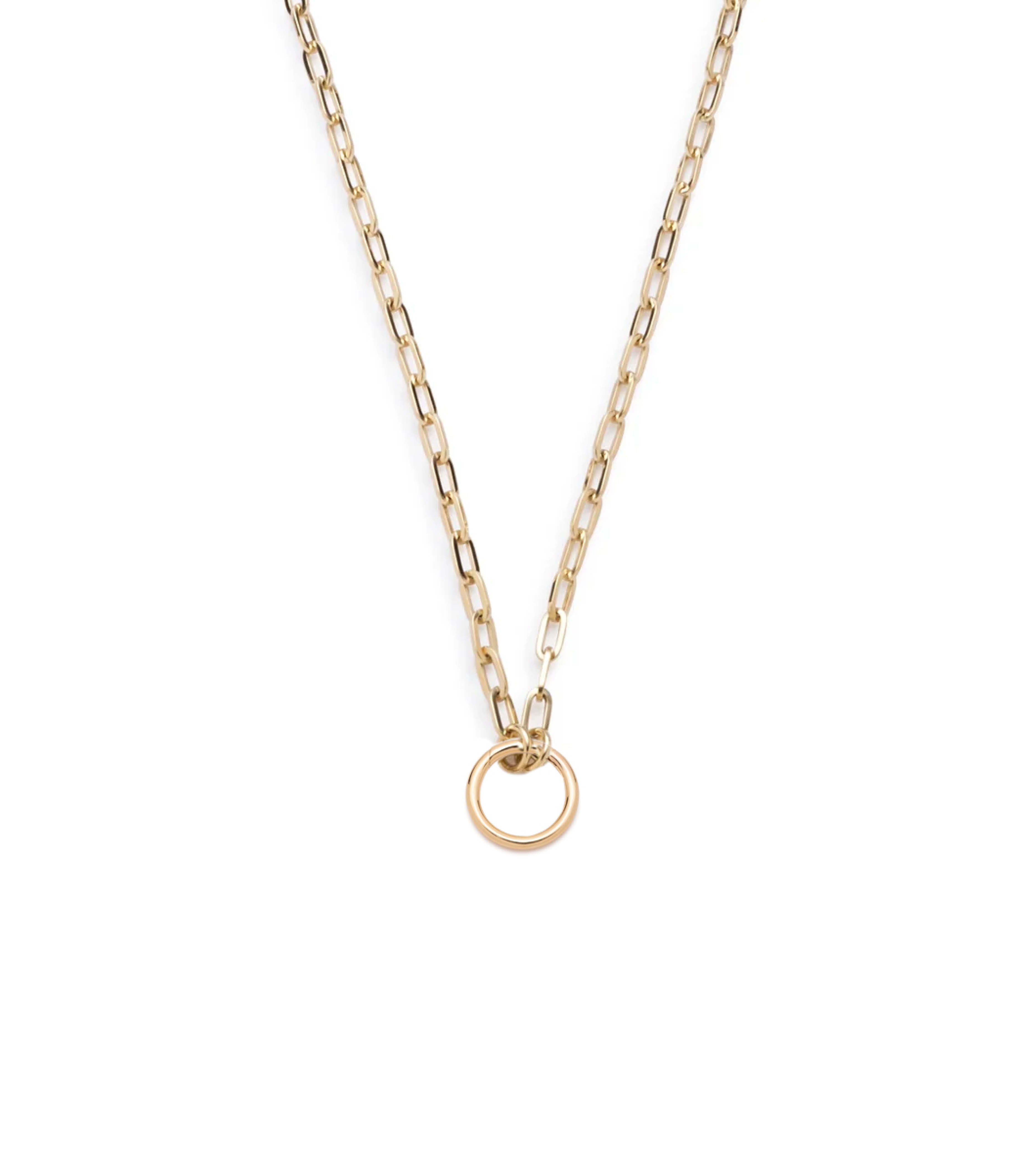 18K Yellow Gold Refined Clip Open Chain Necklace - Elegant Layering Piece for Women, Perfect for Everyday Wear & Special Occasions