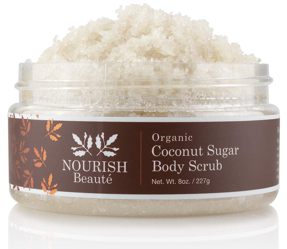 Organic Sugar Body Scrub for Exfoliation & Cellulite - Hydrating & Moisturizing Coconut Scrub to Improve Skin Tone & Texture - 8 oz - Perfect for Spa Day & Dry Skin Care