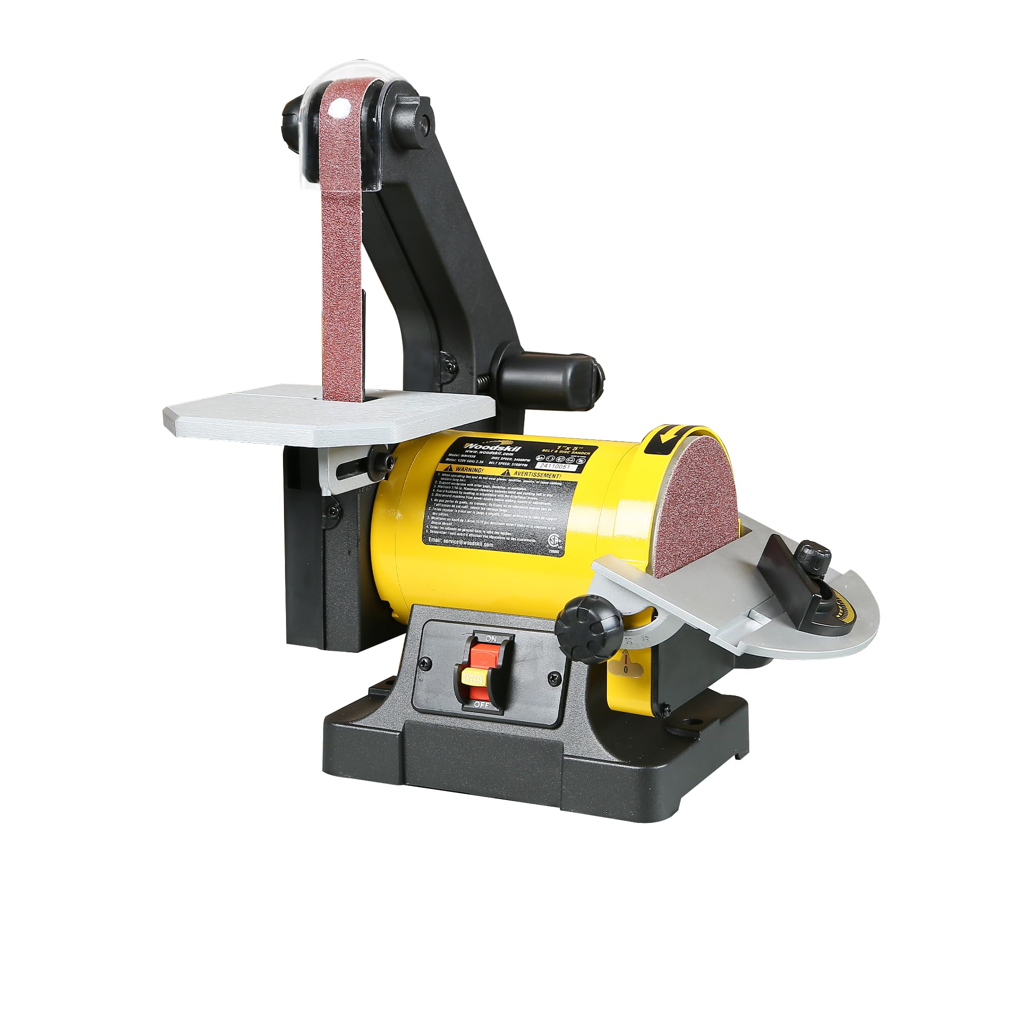 Upgraded 1 in. x 30 in. Belt & 5 in. Disc Sander for Woodworking - Heavy Duty Bench Sander for Sanding, Polishing & Sharpening - Perfect for DIY Projects, Furniture Making & Metalworking